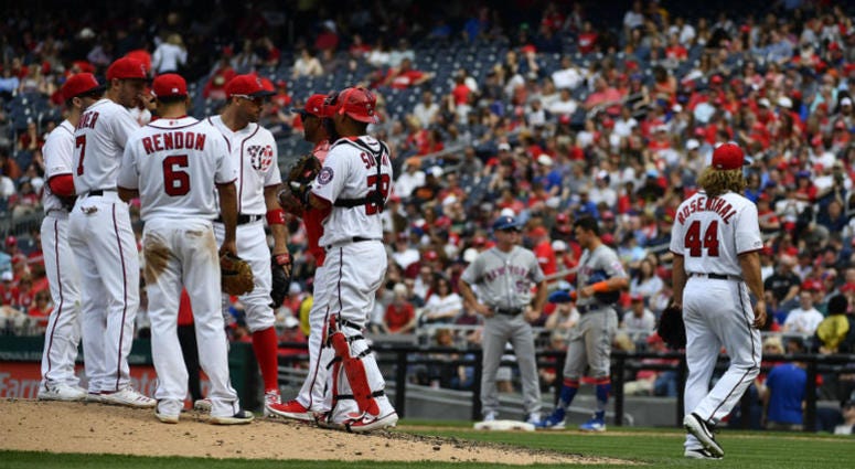 Rosenthal walks off the mound after allowing four earned runs in his regular-season debut for the Nationals Sean Doolittle likens Nats' bullpen woes to 'Top Gun'